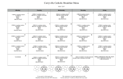 May Breakfast Menu - Corryville Catholic