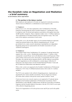 the Swedish rules on Negotiation and Mediation