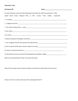 Homework / Quiz Astronomy 201