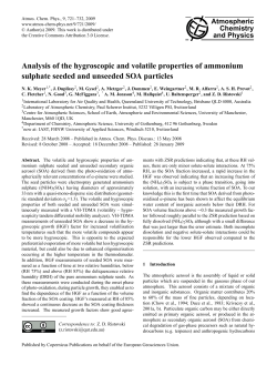 Analysis of the hygroscopic and volatile properties of ammonium