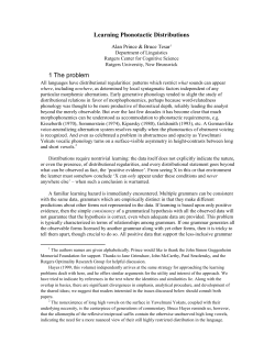 Learning Phonotactic Distributions