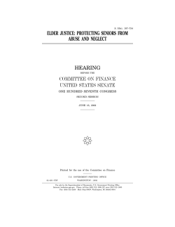 elder justice - Senate Finance Committee