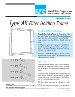 Bulletin No. K186D Koch Type AR Filter Holding Frame