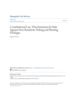 Discrimination by State Against Non-Residents` Fishing and Hunting