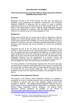 (Defence Abuse Reparation Scheme) (DEEWR) Determination 2013