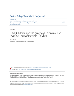 Black Children and the American Dilemma: The Invisible Tears of