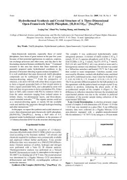 Hydrothermal Synthesis and Crystal Structure of