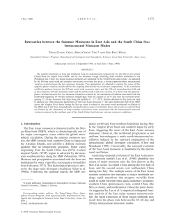 Interaction between the Summer Monsoons in East Asia and the