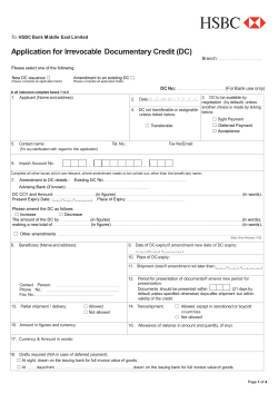 Application for Irrevocable Documentary Credit (DC)