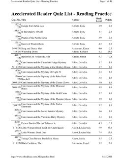 Accelerated Reader Quiz List - Reading Practice