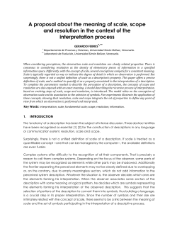 A proposal about the meaning of scale, scope and resolution in the