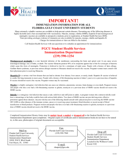 important! - Florida Gulf Coast University