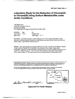 Laboratory Study for the Reduction of Chrome(VI) to Chrome(lII