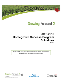 Homegrown Success Program - Government of Nova Scotia