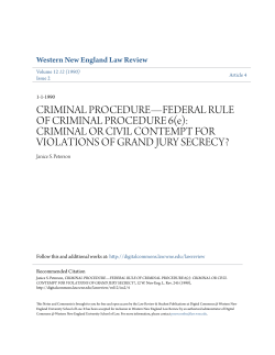 CRIMINAL PROCEDURE&acirc;&bull;ﬂFEDERAL RULE OF CRIMINAL