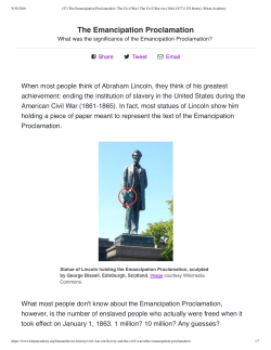 The Emancipation Proclamation