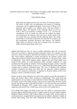 HUMAN ECHO LOCATION: THE EFFECT OF OBJECT SIZE