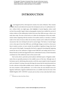 Mathematics in Ancient Egypt: A Contextual History