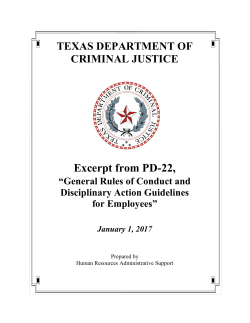 Excerpt from PD-22 - Texas Department of Criminal Justice