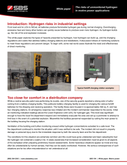 Introduction: Hydrogen risks in industrial settings Too close for