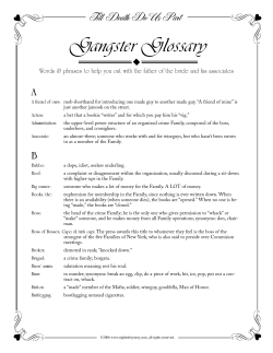 Gangster Glossary - Night of Mystery