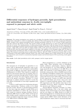 Differential responses of hydrogen peroxide, lipid