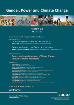 Gender, Power and Climate Change