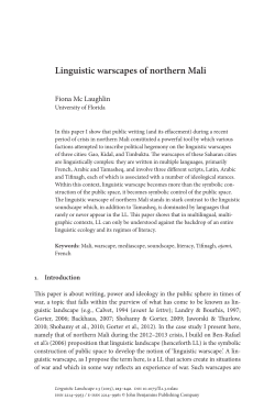 Linguistic warscapes of northern Mali