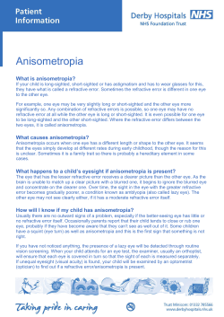 Anisometropia - Derby Teaching Hospitals NHS Foundation Trust