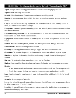 GLOSSARY &ndash; for all underlined words in the book &ldquo;Aquaculture for