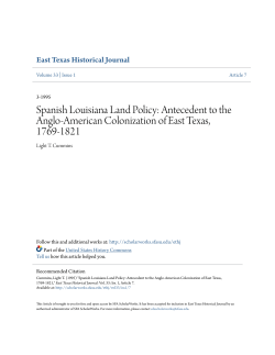 Spanish Louisiana Land Policy: Antecedent to the Anglo
