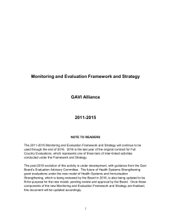 monitoring and evaluation framework and strategy