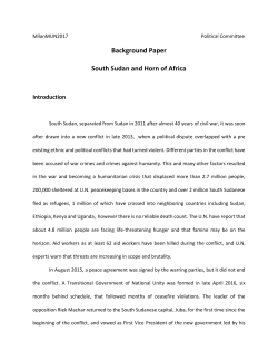 Background Paper South Sudan and Horn of Africa