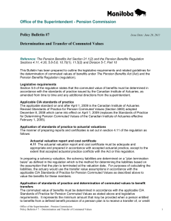 Determination and Transfer of Commuted Values