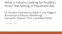 What is industry looking for Analytics hires?