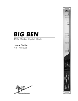 192k Master Digital Clock User`s Guide