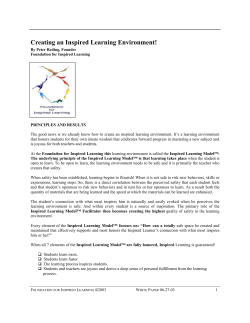 Inspired Learning Model - Inspire! Imagine! Innovate!