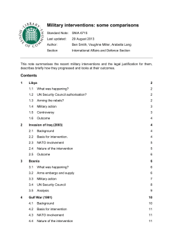 Military interventions: some comparisons