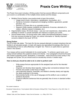 Praxis Core Writing - Center for Student Learning