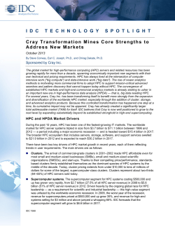 Cray Transformation Mines Core Strengths to Address