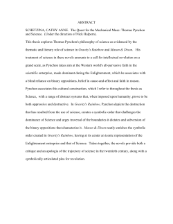 Thomas Pynchon and Science. (Under the