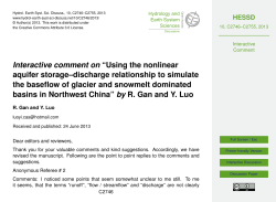 Interactive comment on &ldquo;Using the nonlinear aquifer storage