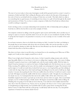 How Beautiful are the Feet Romans 10:8