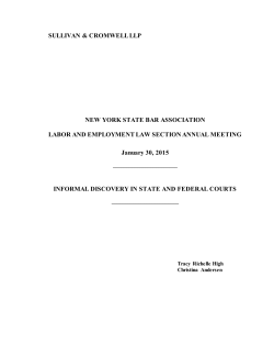 Informal Discovery in State and Federal Courts