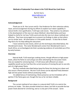 Methods of Substantial Turn-down in the TLUD Wood Gas Cook