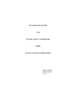 Punjab River Waters and Capital