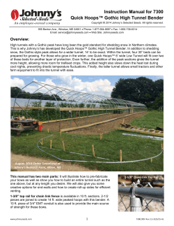 Instruction Manual for 7300 Quick Hoops&trade; Gothic High Tunnel