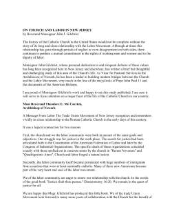 ON CHURCH AND LABOR IN NEW JERSEY by Reverend