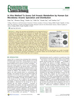 In Vitro Method To Assess Soil Arsenic Metabolism by Human Gut