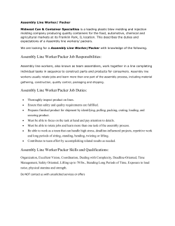 Assembly Line Worker/Packer Skills and